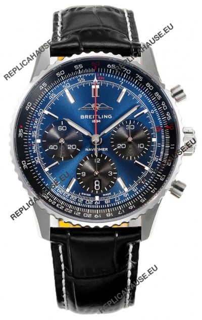 Breitling Navitimer B01 Chronograph 43 Blue Dial - 904L Steel Casing 1:1 Mirror Swiss Replica