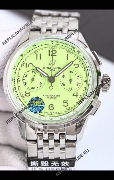 Breitling Premier B01 Chronograph 42 Edition Steel Casing Green Dial - 1:1 Mirror Replica Watch