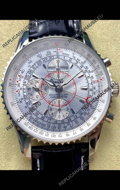 Breitling Montbrilliant Superclone Replica Watch in White Dial - 904L Steel Case