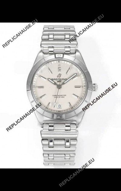 Breitling Chronomat 36MM Stainless Steel Casing 1:1 Mirror Replica Watch White Dial