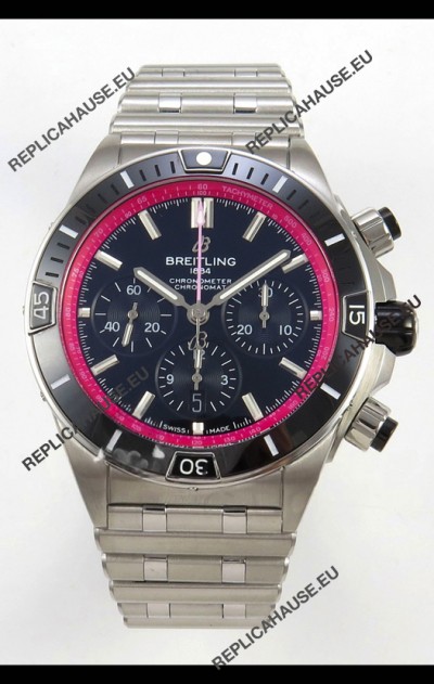 Breitling Chronomat Super Clone B01 42 Edition Swiss 904L Steel Watch Black/Red Dial 