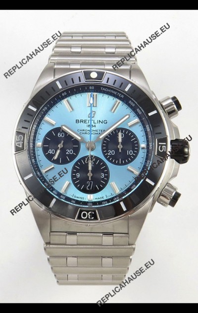 Breitling Chronomat Super Clone B01 42 Edition Swiss 904L Steel Watch Ice Blue Dial 