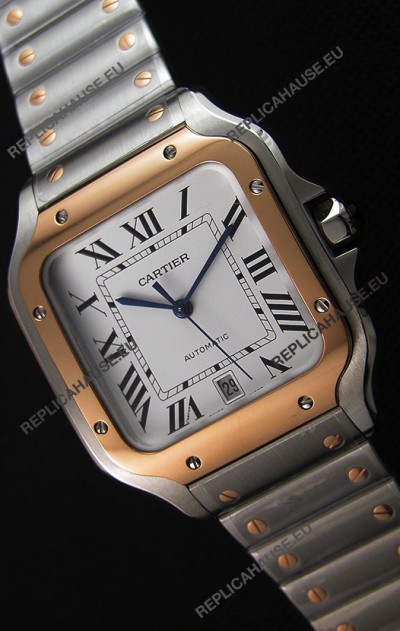 Cartier Santos De Cartier 1:1 Mirror Replica - 40MM Two Tone Steel Watch 