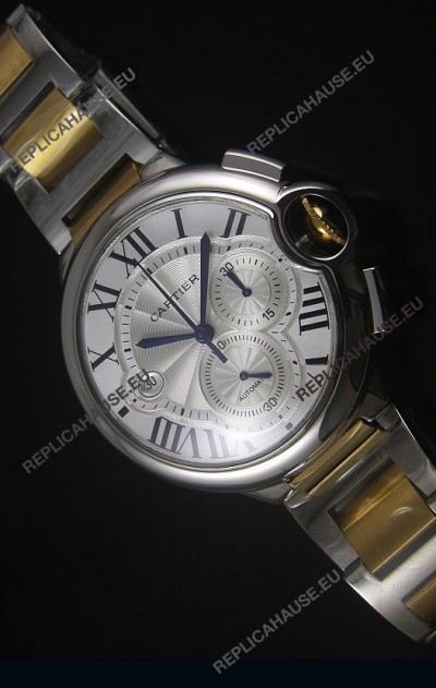 Ballon De Cartier Chronograph in Yellow Gold Two Tone Case - 1:1 Mirror Replica