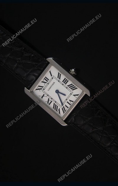 Cartier Tank Solo Swiss Quartz Leather Strap Mid Size 28MM Wide