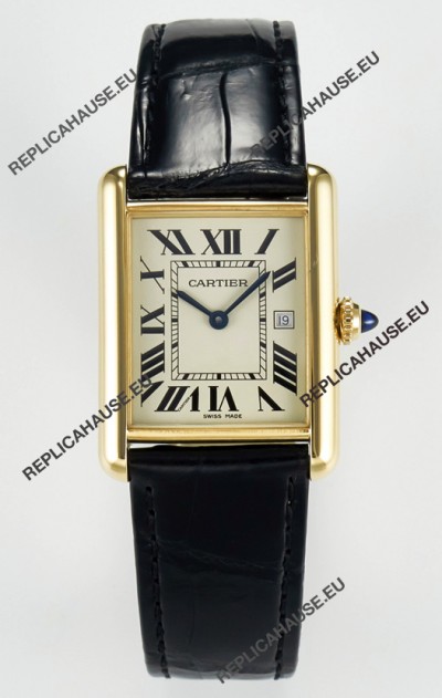 Tank Must Cartier Super Clone Edition 33.7 Watch in Yellow Gold Casing 