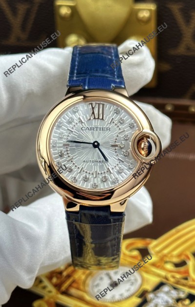 Ballon De Cartier Swiss Quartz 1:1 Mirror Quality 33MM in Rose Gold 