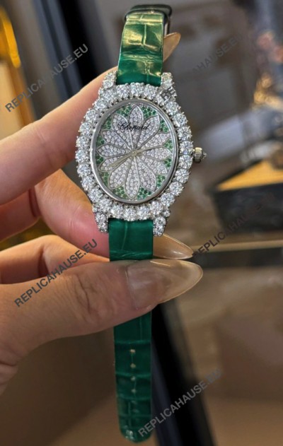 Chopard Super Clone L'Heure du Diamant Mossanites Stainless Steel Watch 34MM