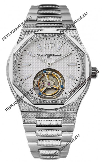 Girard Perregaux Laureato Tourbillon 1:1 White Dial Mirror Swiss Replica Watch
