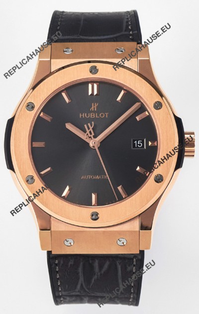 Hublot Super Clone Classic Fusion Rose Gold 42MM 1:1 Mirror Replica Watch Grey Dial