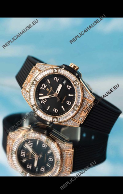 Hublot Big Bang One Click King Black Dial Rose Gold Swiss Replica Watch 39MM