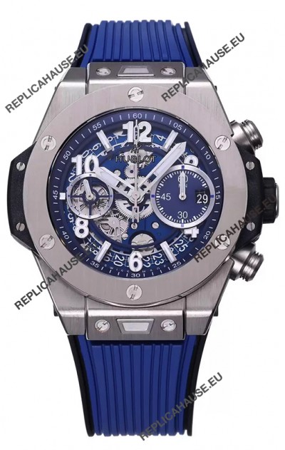 Hublot Big Bang Unico Blue Stainless Steel Casing 1:1 Mirror Edition Swiss Replica Watch