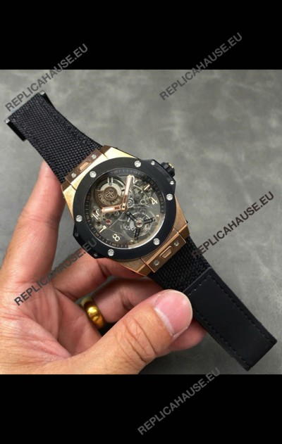 Hublot Big Bang Tourbillon Rose Gold Casing Ceramic Bezel Watch in 45MM 1:1 Mirror Replica