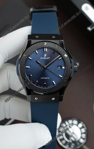 Hublot Classic Fusion Ceramic Casing Blue Dial Super Clone Swiss Replica 42MM