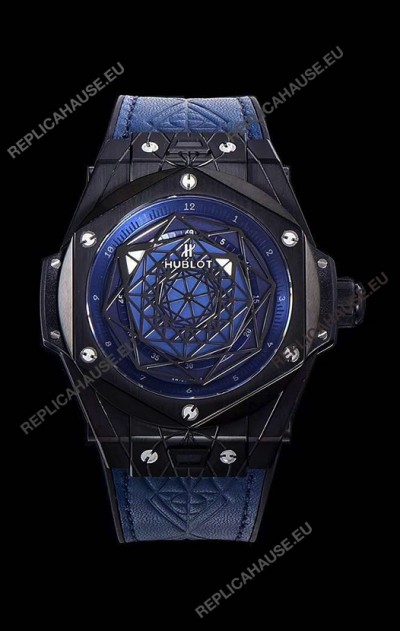 Hublot Big Bang One Click Sang Bleu 1:1 Mirror Replica in Ceramic Casing - 45MM Blue Dial