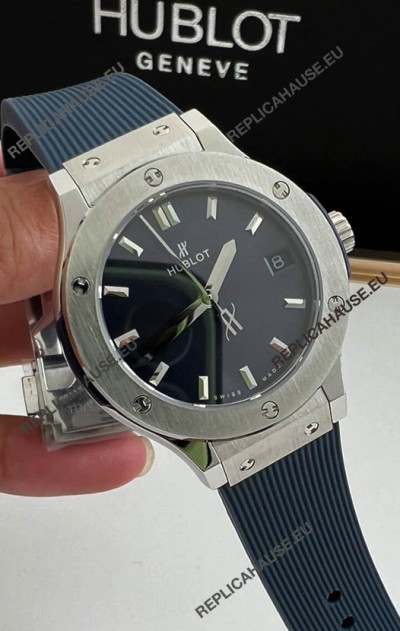 Hublot Classic Fusion Stainless Steel 33MM Blue Dial Swiss Quartz Movement Watch 1:1 Mirror Quality