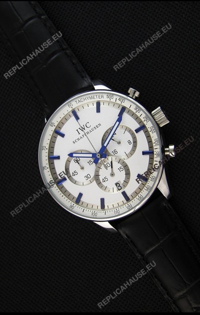 IWC Schaffhausen Japanese Replica Watch Quartz Movement in White Dial 