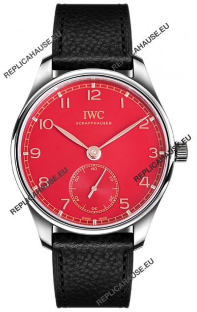 IWC Portugieser Automatic 40 IW3583 Red Dial in Stainless Steel 1:1 Mirror Replica Watch 