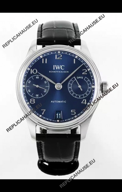 IWC Super Clone Portugieser Swiss 1:1 Mirror Replica Watch Blue Dial Steel Case Watch