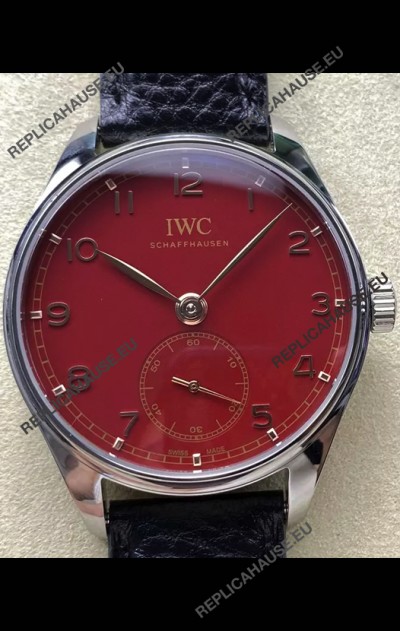 IWC Portugieser Super Clone Automatic 41 IW358315 Red Dial in Steel Case