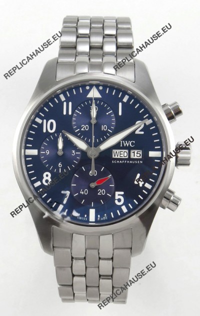 IWC Super Clone Pilot Chronograph Edition Blue Dial Swiss Replica Watch 