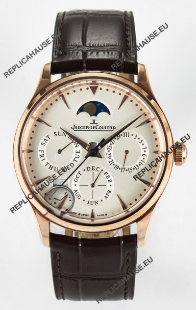Jaeger LeCoultre Super Clone Master Ultra-Thin Perpetual Calendar White Dial Watch