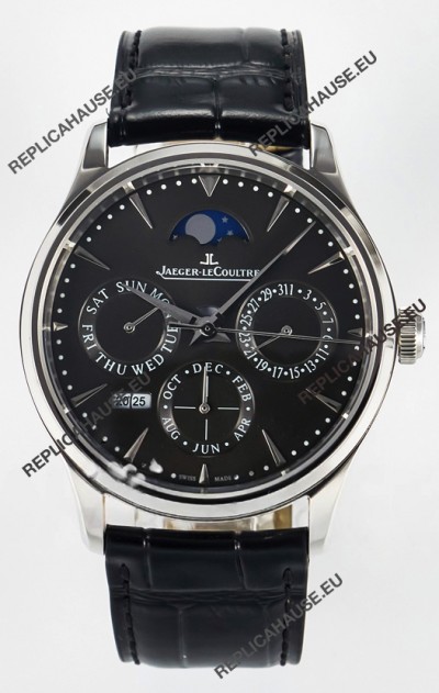 Jaeger LeCoultre Super Clone Master Ultra-Thin Perpetual Calendar Grey Dial Watch