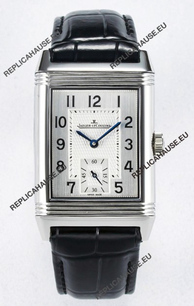 Jaeger-LeCoultre Reverso Super Clone DuoFace Black/White Steel Replica Watch 