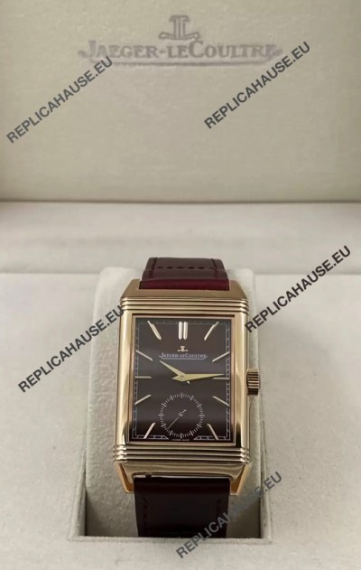 Jaeger-LeCoultre Reverso DuoFace Rose Gold Casing Watch Red Dial in Swiss Automatic Movement