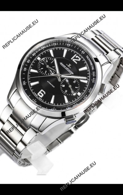 Jaeger LeCoultre Polaris Chronograph Stainless Steel Casing Black Dial Swiss Replica Watch 
