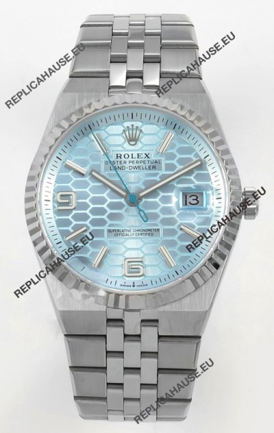 Rolex Land-Dweller 127336 Ice Blue Honeycomb 40MM Swiss Replica Watch 