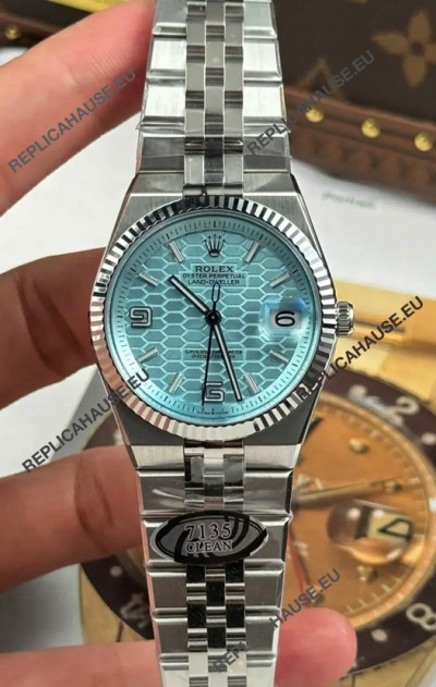 Rolex Land-Dweller 127236 Ice Blue Honeycomb 36MM Swiss Replica Watch 