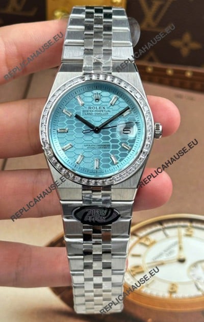 Rolex Land-Dweller 127336 Ice Blue Honeycomb 40MM Swiss Replica Watch 