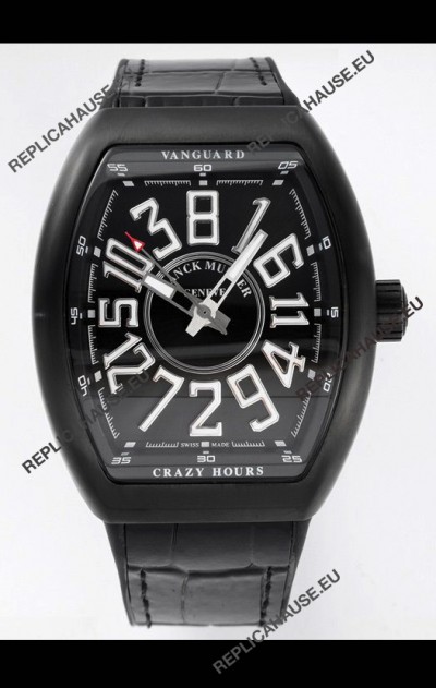 Franck Muller Vanguard Crazy Hours in DLC Coated Casing Swiss Replica Watch 