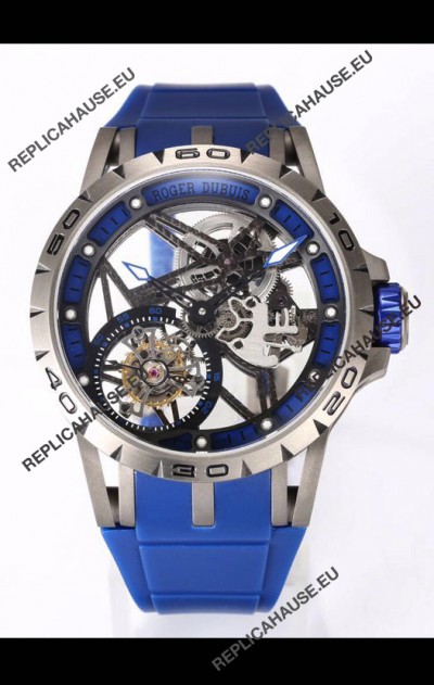 Roger Dubuis Excalibur Spider Flying Tourbillon Skeleton Titanium Casing 45MM 1:1 Mirror Swiss Watch