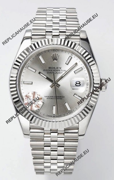 Rolex Datejust Cal.3235 Movement Swiss Watch 1:1 Mirror Replica 904L Steel 41MM - Steel Dial 