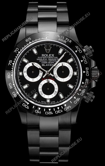 Rolex Daytona Blaken 1:1 Swiss Mirror Replica Black Dial Cal.4130 Movement (WITH BOX) 