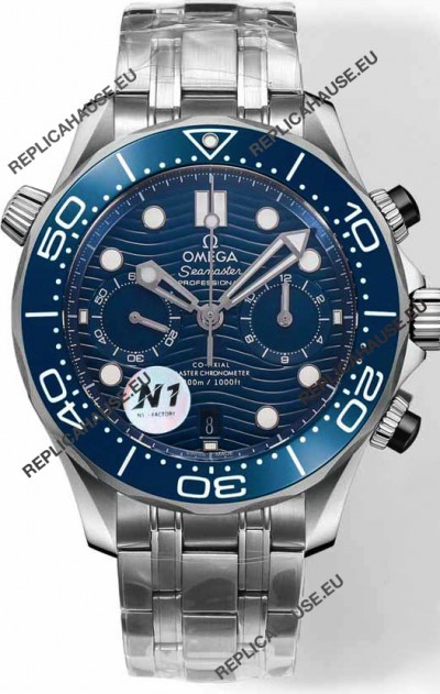 Omega Seamaster Co-Axial Master Chronograph Stainless Steel Blue Dial 44MM 1:1 Mirror Replica