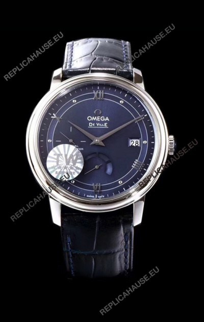 Omega De Ville Prestige Power Reserve 904L Steel 1:1 Mirror Swiss Watch Blue dial
