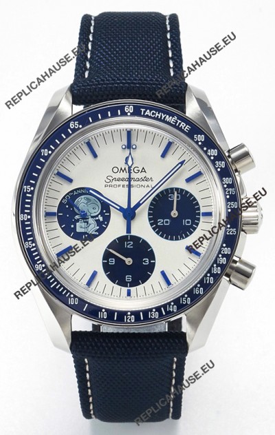 Omega Speedmaster 50th Anniversary Super Clone Snoopy Replica Watch in Nylon Strap 
