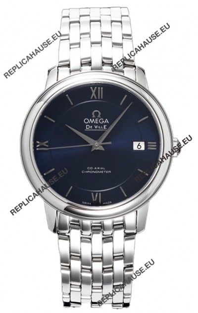 Omega De Ville Co-Axial Chronometer 36.8MM Swiss Replica Watch in Dark Blue Dial 
