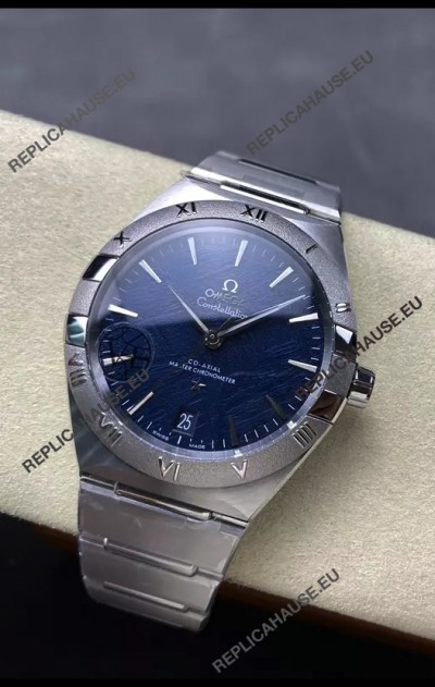 Omega Super Clone Co-Axial Constellation Stainless Blue Textured Dial Replica Watch
