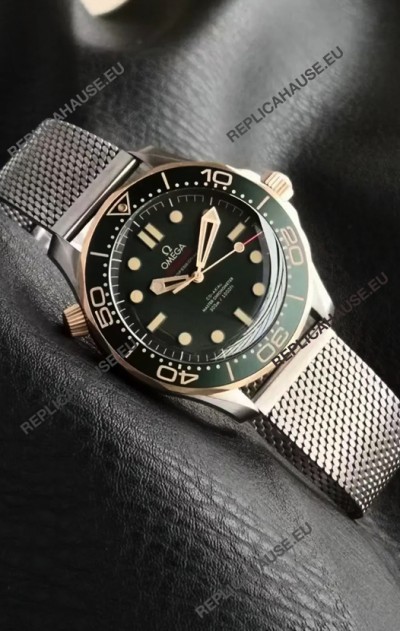Omega Seamaster Super Clone 300M Diver Titanium Two Tone Green Dial Watch 