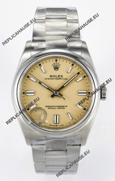 Rolex Oyster Perpetual Super Clone REF#126000 36MM Beige Dial Swiss Replica