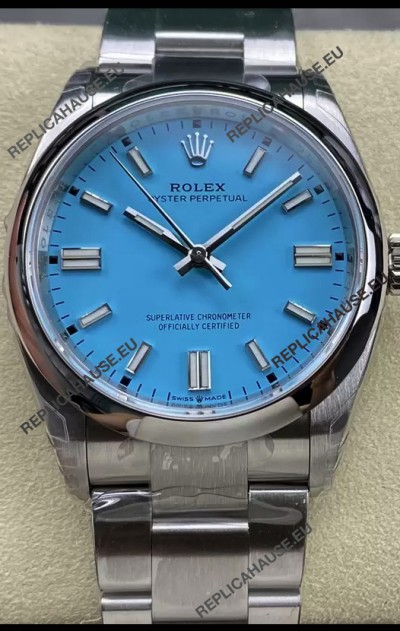 Rolex Oyster Perpetual REF# 126000 36MM Swiss Movement Tiffany Blue Dial 904L Steel 1:1 Mirror Replica Watch