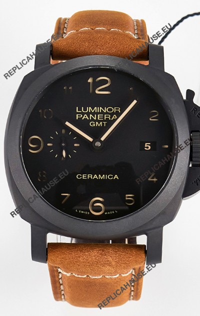 Panerai Super Clone Luminor Marina 42MM PAM441 GMT Ceramica Case Swiss Replica Watch