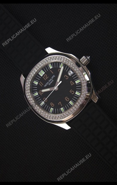 Patek Philippe Aquanaut Swiss Replica Watch with Swiss Diamonds Bezel 