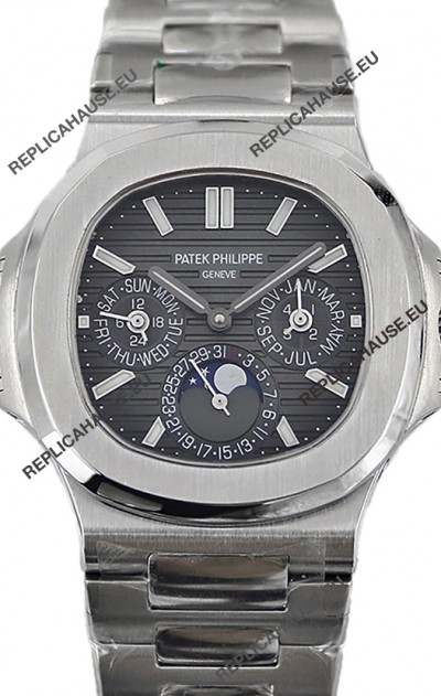 Patek Philippe Nautilus 5740 Perpetual Calendar Stainless Steel Grey Dial Swiss Replica Watch 
