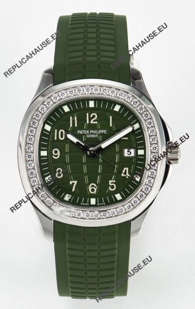 Patek Philippe Aquanaut 5267 Green Dial Swiss Quartz Movement Replica Watch 