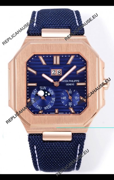 Patek Philippe Cubitus 5822 Rose Gold Casing Blue Dial Swiss Replica Watch